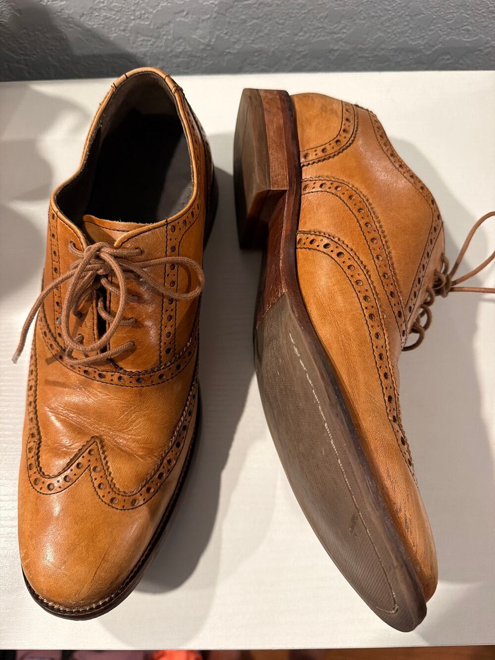 Men Cole Haan brown leather brogue oxfords Sz 9.5